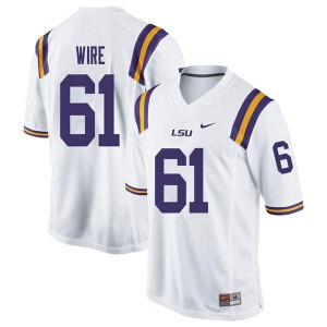 Mens LSU Tigers Cameron Wire #61 Official White Jerseys 146491-942