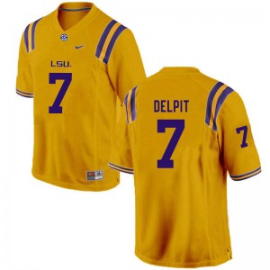 Men LSU Tigers Grant Delpit #7 Gold High School Jersey 395832-624