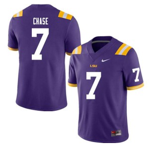 Mens LSU Tigers Ja'Marr Chase #7 Purple Embroidery Jerseys 665522-962