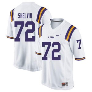 Men LSU Tigers Tyler Shelvin #72 Stitched White Jerseys 519560-255