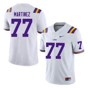 Men's LSU Tigers Marlon Martinez #77 White Stitch Jerseys 839910-141