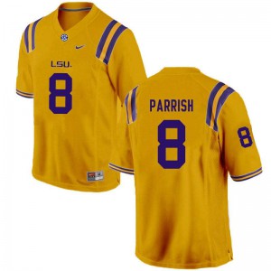 Men's LSU Tigers Peter Parrish #8 University Gold Jerseys 110155-148