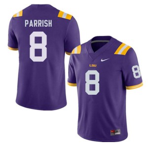 Men's LSU Tigers Peter Parrish #8 Embroidery Purple Jersey 566496-203