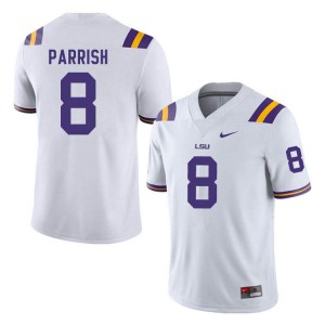 Men LSU Tigers Peter Parrish #8 Official White Jersey 348615-956