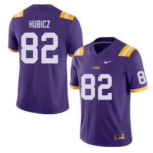 Men's LSU Tigers Brandon Hubicz #82 Purple Embroidery Jerseys 621146-245
