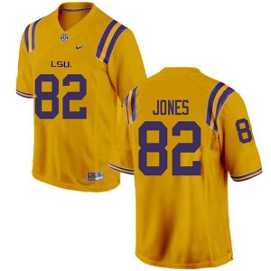 Men LSU Tigers Kenan Jones #82 Stitch Gold Jersey 896073-243
