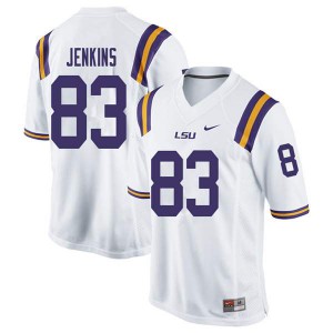 Mens LSU Tigers Jaray Jenkins #83 College White Jerseys 731642-736