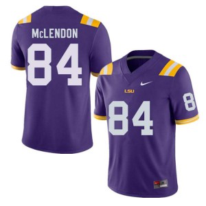 Men's LSU Tigers TK McLendon #84 Purple Embroidery Jerseys 763075-580