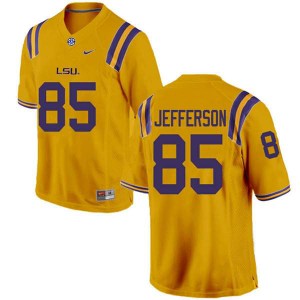 Men LSU Tigers Justin Jefferson #85 Gold College Jerseys 118566-357
