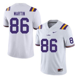Men's LSU Tigers Michael Martin #86 Official White Jersey 957059-953