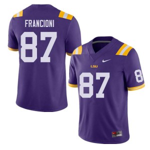 Men LSU Tigers Evan Francioni #87 Purple Stitched Jerseys 576403-649