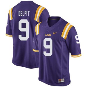 Mens LSU Tigers Grant Delpit #9 University Purple Jerseys 441427-456
