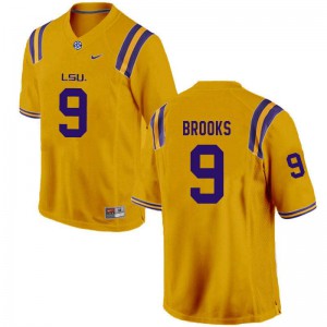 Men's LSU Tigers Marcel Brooks #9 Gold NCAA Jerseys 428671-695