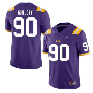 Men's LSU Tigers Jacobian Guillory #90 Purple Embroidery Jersey 779741-806