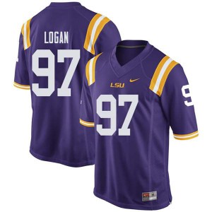 Men's LSU Tigers Glen Logan #97 Player Purple Jerseys 816272-343