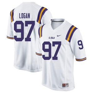 Mens LSU Tigers Glen Logan #97 White Stitched Jerseys 916911-759