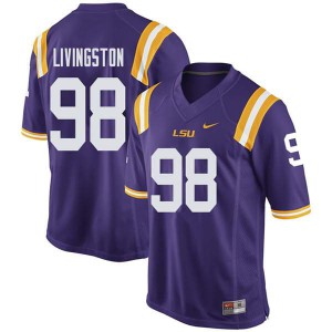 Men's LSU Tigers Dominic Livingston #98 NCAA Purple Jersey 840437-113