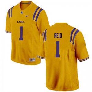 Men's LSU Tigers Eric Reid #1 Gold Stitched Jerseys 248915-745