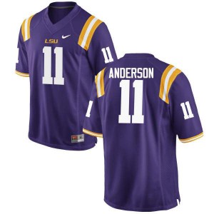 Men LSU Tigers Dee Anderson #11 Purple NCAA Jerseys 479581-349