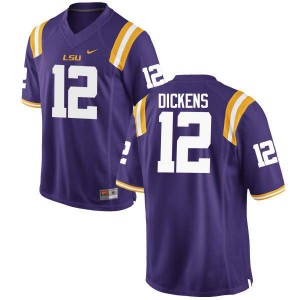 Men's LSU Tigers Micah Dickens #12 Official Purple Jerseys 768567-198