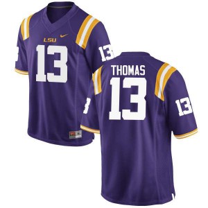 Men LSU Tigers Dwayne Thomas #13 Embroidery Purple Jerseys 515341-607