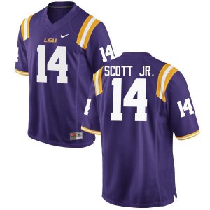 Men's LSU Tigers Lindsey Scott Jr. #14 Official Purple Jersey 722393-380