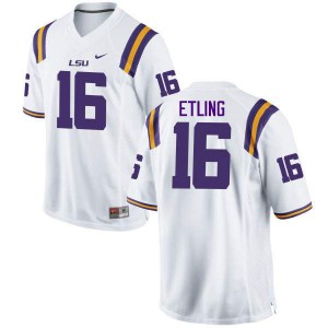 Men LSU Tigers Danny Etling #16 White Stitched Jersey 451584-369