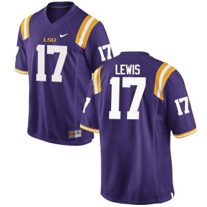 Men LSU Tigers Xavier Lewis #17 Purple Football Jerseys 281671-668