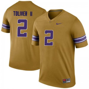 Men's LSU Tigers Kevin Toliver II #2 Gold Stitched Legend Jersey 314321-633