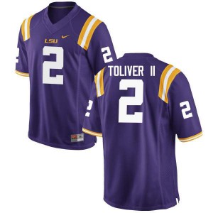 Men's LSU Tigers Kevin Toliver II #2 Player Purple Jersey 599118-535