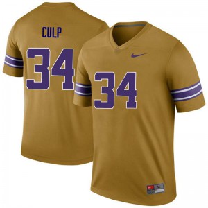 Men LSU Tigers Connor Culp #34 College Legend Gold Jerseys 589550-813