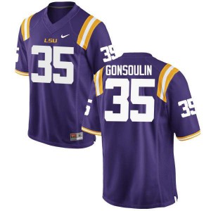 Men LSU Tigers Jack Gonsoulin #35 Purple Official Jerseys 216448-798