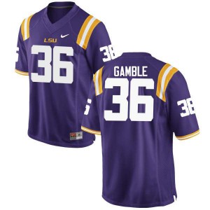 Mens LSU Tigers Cameron Gamble #36 Purple NCAA Jersey 682161-585