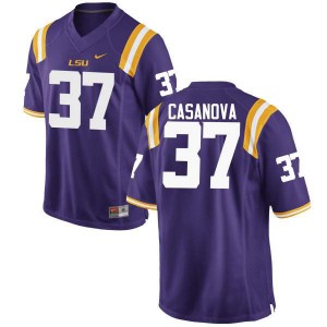 Men LSU Tigers Tommy Casanova #37 Football Purple Jerseys 286858-424