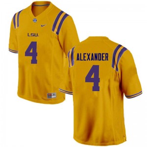 Men's LSU Tigers Charles Alexander #4 College Gold Jersey 937363-531