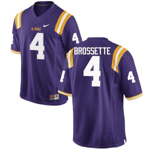 Mens LSU Tigers Nick Brossette #4 Stitched Purple Jersey 865196-160