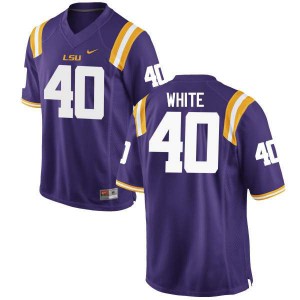 Men LSU Tigers Devin White #40 Purple Embroidery Jersey 680891-694