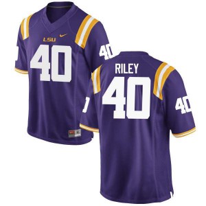 Men LSU Tigers Duke Riley #40 Official Purple Jersey 526060-789
