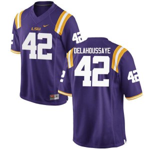 Men's LSU Tigers Colby Delahoussaye #42 High School Purple Jersey 960546-127