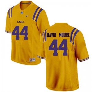 Mens LSU Tigers John David Moore #44 Gold Player Jersey 334605-279