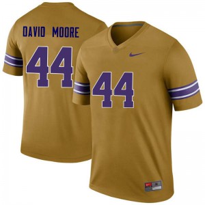 Men LSU Tigers John David Moore #44 Gold Stitch Legend Jersey 249748-546