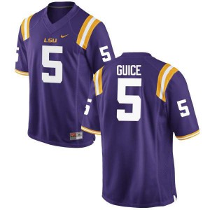 Men's LSU Tigers Derrius Guice #5 Purple Football Jersey 100903-341