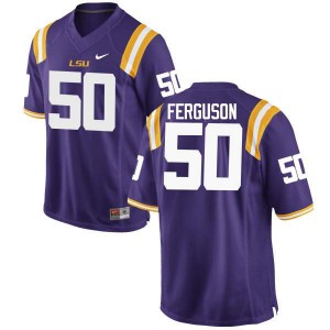 Men's LSU Tigers Blake Ferguson #50 Purple Stitch Jersey 877898-980