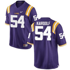 Mens LSU Tigers Justin Kairdolf #54 Purple Embroidery Jersey 748183-654