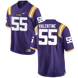 Men LSU Tigers Travonte Valentine #55 Player Purple Jersey 984707-871