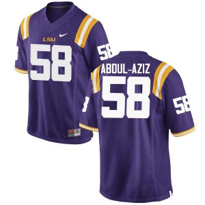 Men LSU Tigers Jibrail Abdul-Aziz #58 Official Purple Jersey 861234-600