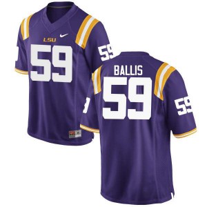 Mens LSU Tigers John Ballis #59 Player Purple Jersey 733430-299