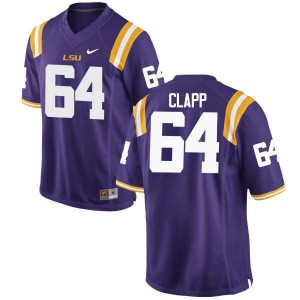 Mens LSU Tigers William Clapp #64 Stitch Purple Jersey 805525-254