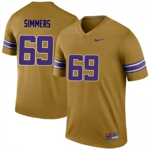Men's LSU Tigers Turner Simmers #69 Gold Legend High School Jerseys 389093-365