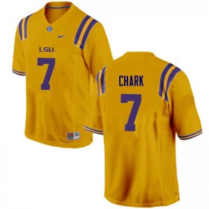 Mens LSU Tigers D.J. Chark #7 NCAA Gold Jerseys 706425-571